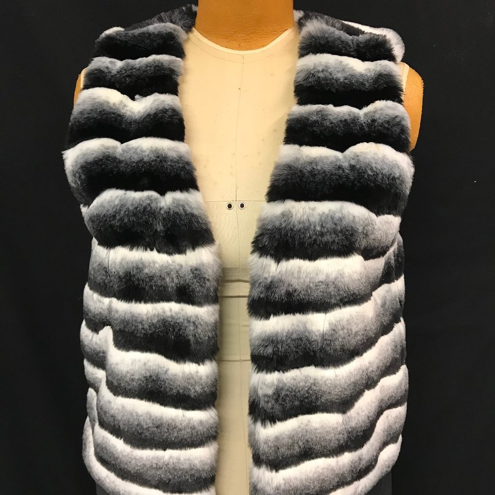Michael Kors Faux Fur Stripped Vest
